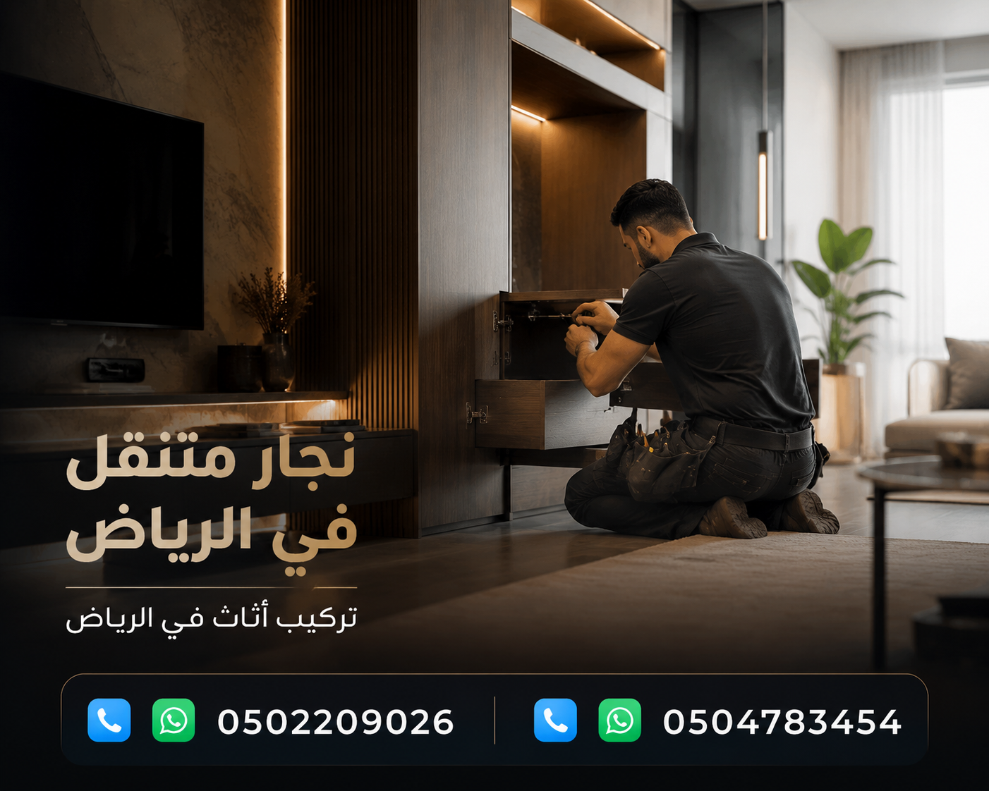 نجار متنقل بالرياض 0502209026 تركيب أثاث